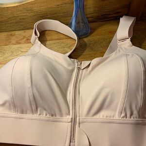 Women's Beige Zip-Front Bra